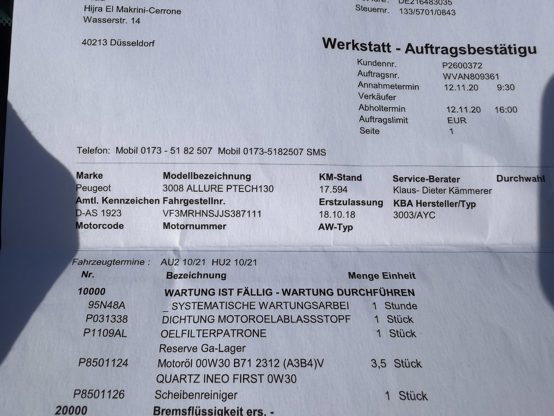 Peugeot 3008 1.2 PureTech Allure Parelmour wit (2018), foto 209