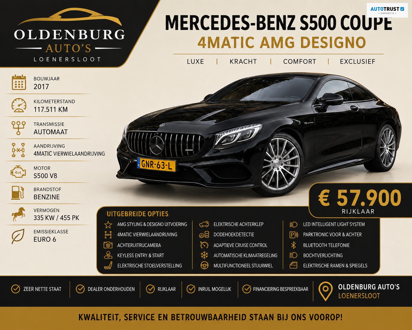 Mercedes-Benz S-klasse Coupé S 500 4Matic AMG Designo (2017), foto 1